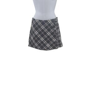 Rue 21 plaid black/pink dark academia Y2K mini skort Sz Medium Twee grunge punk